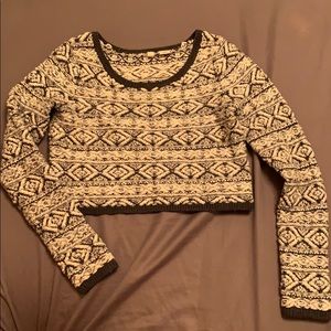 Wool and cotton crop sweater